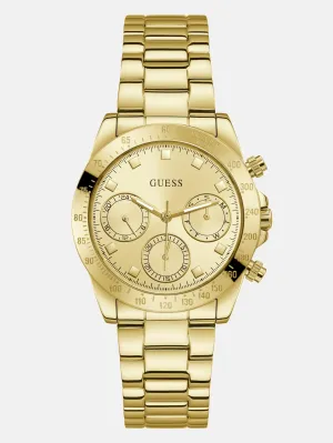 Gold-Tone Chrono-Look Multifunction Watch