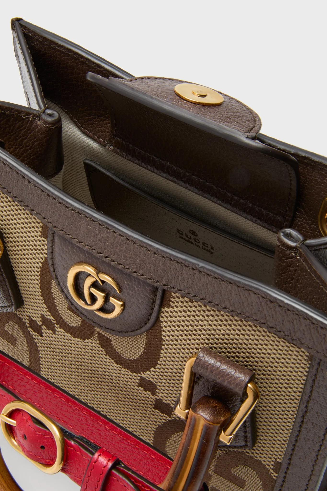 Gucci Beige Brown Canvas Shoulder Bag