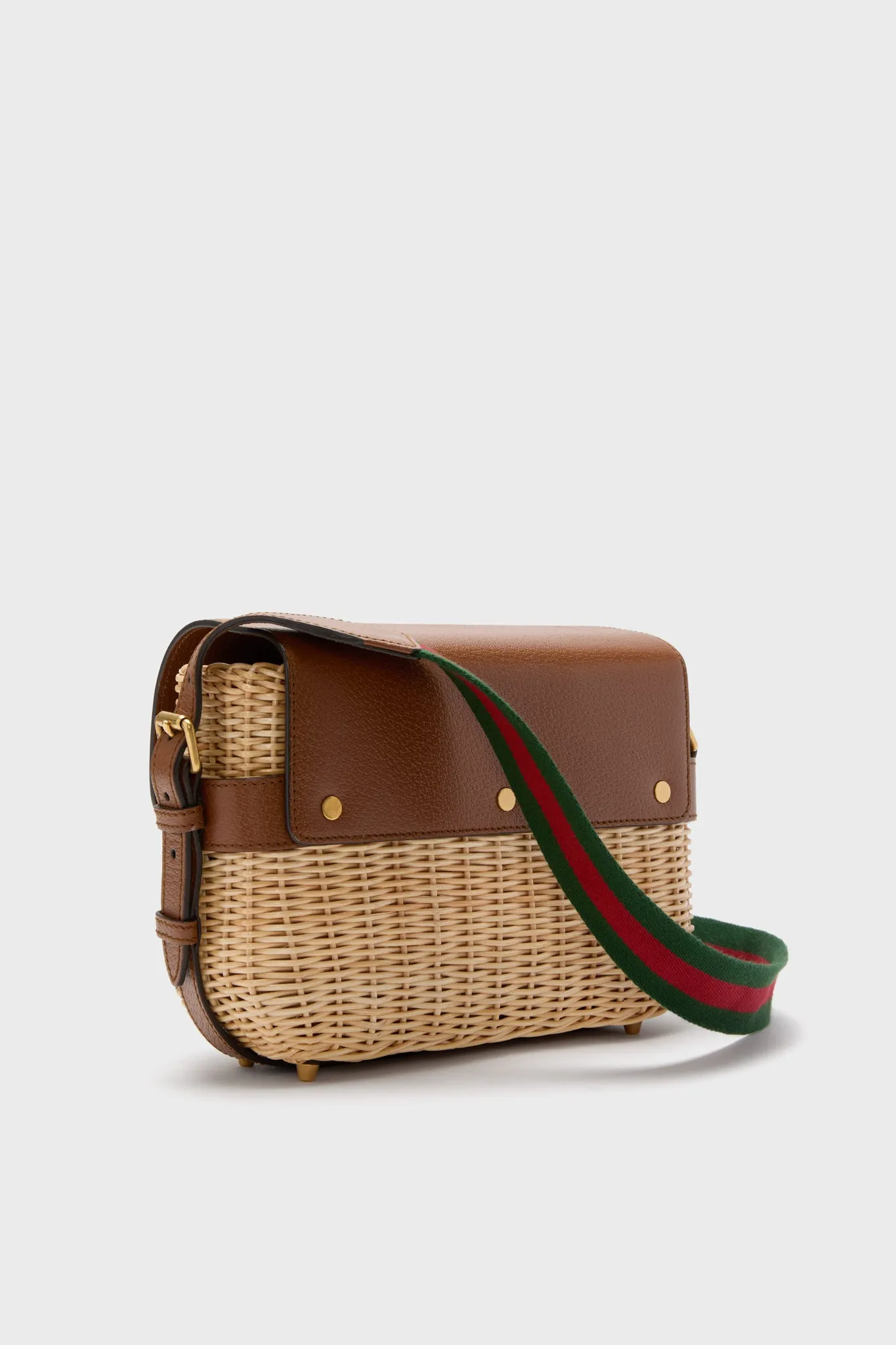 Gucci Wicker and Leather Crossbody Bag