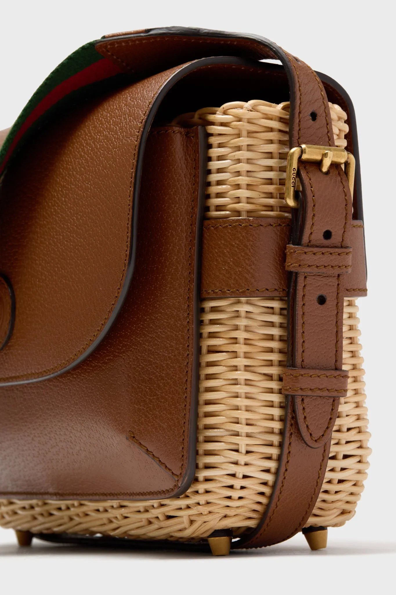 Gucci Wicker and Leather Crossbody Bag