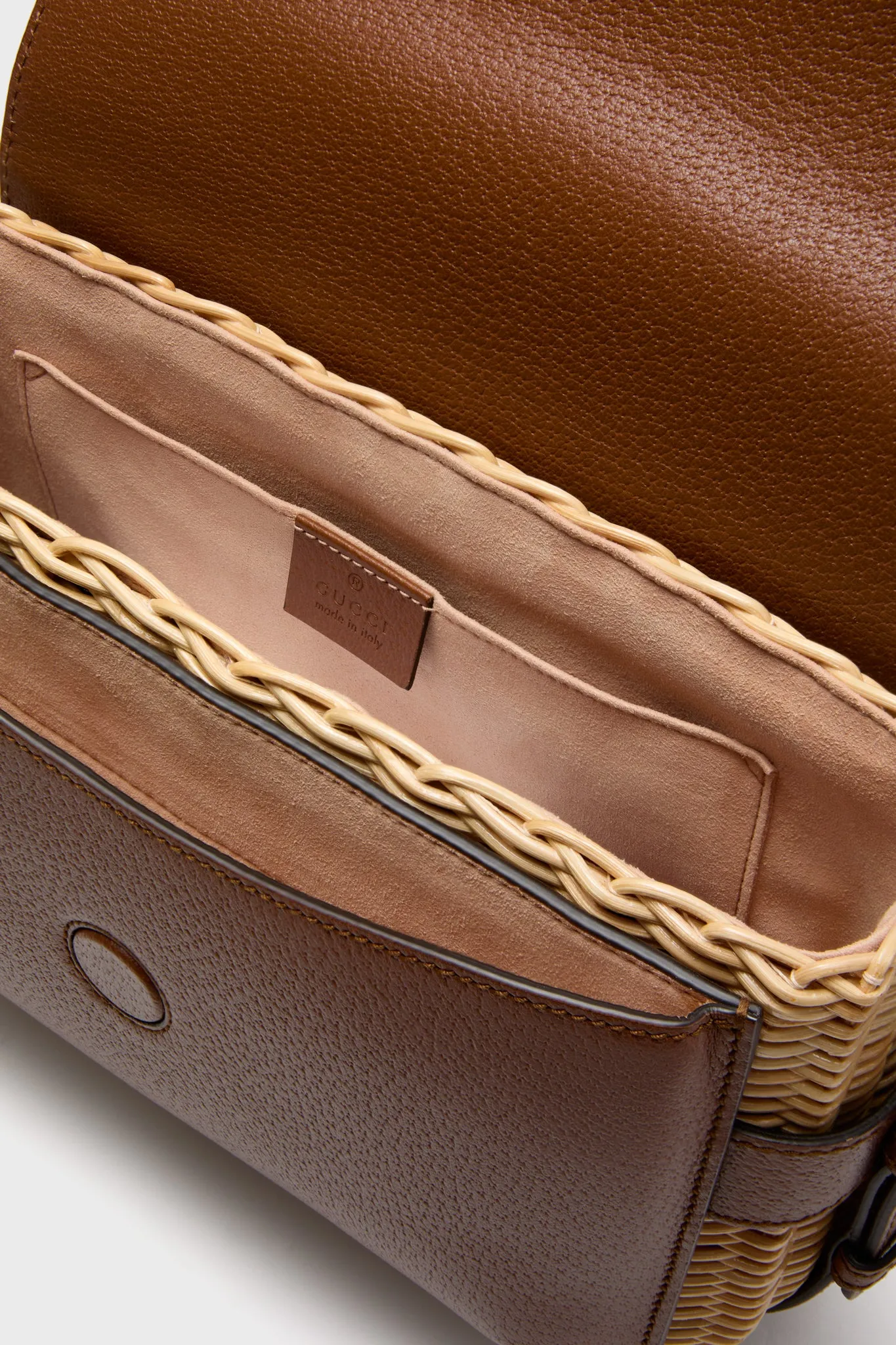 Gucci Wicker and Leather Crossbody Bag