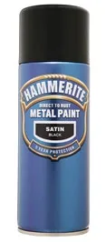 Hammerite Direct To Rust Metal Paint Satin Black 400ml