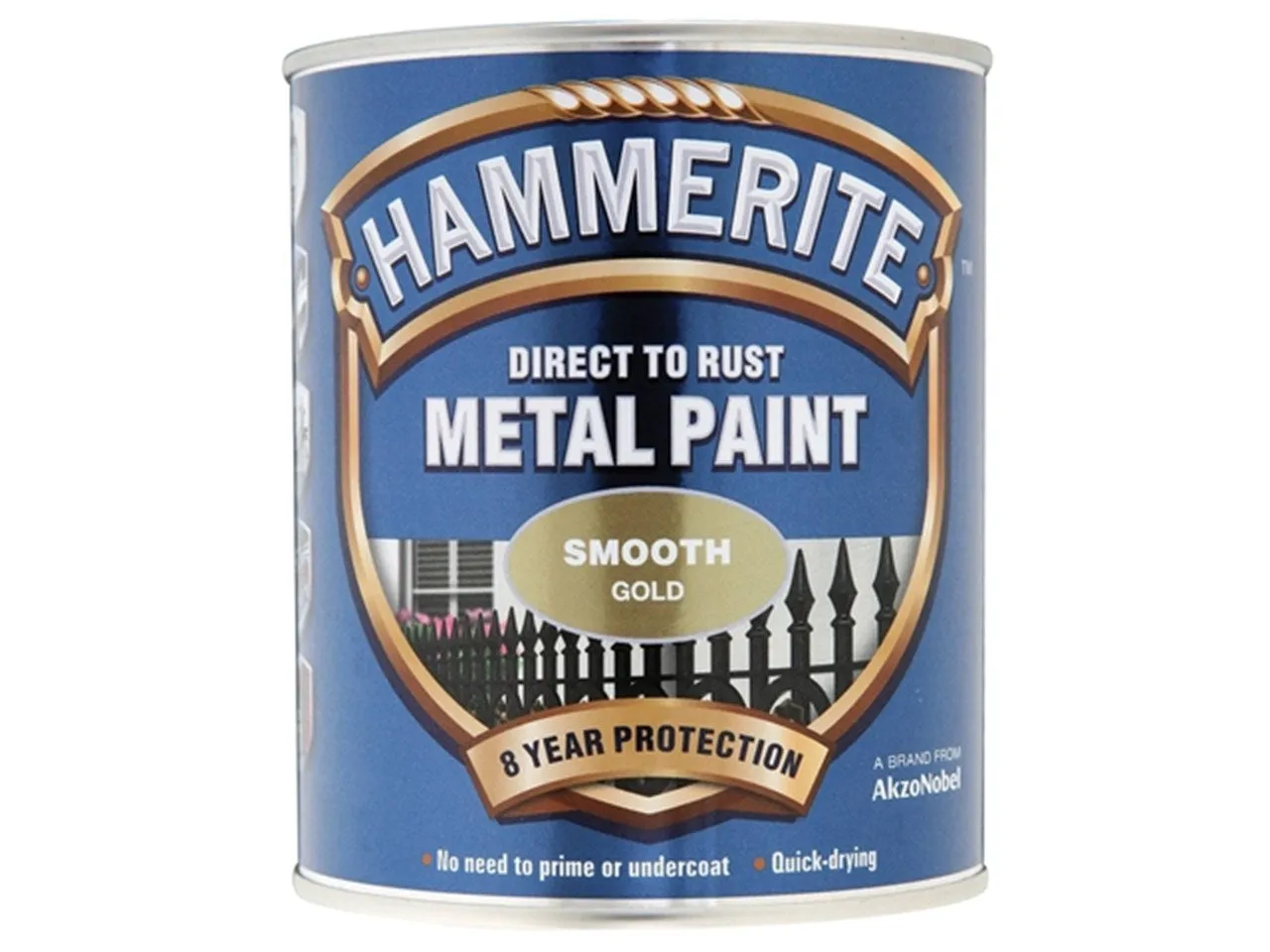 Hammerite Direct To Rust Metal Paint - Smooth Finish in Gold 250ml