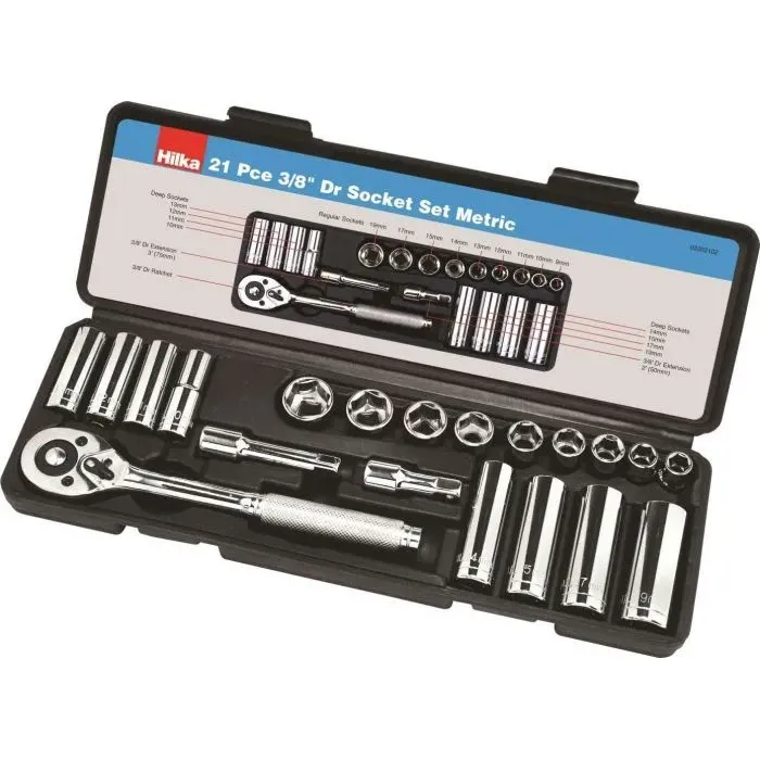 Hilka 21-Piece 3/8" Metric Drive Socket Set