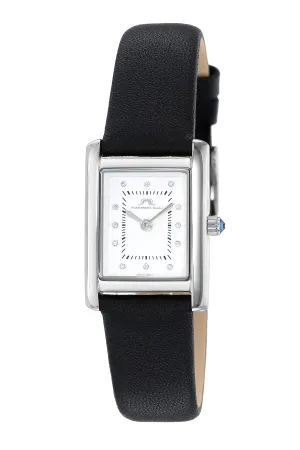 Karolina Women's Diamond Watch with Black Leather Band