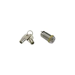Key Switch - SPST 2A/12VDC, (ON)-OFF, Round Key (SS-095-1H0)