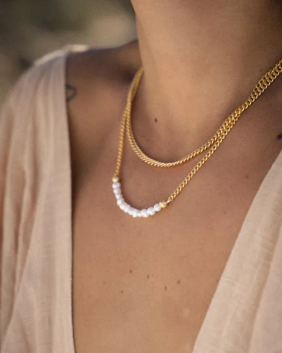 Margot Pearl Beaded Chain Necklace