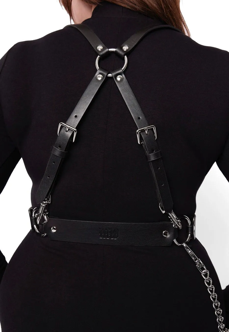 Mary Wyatt - Mina Appleskin Vegan Leather Chain Black - Harness