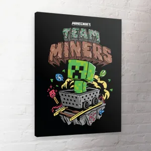 Minecraft (Team Miners) 60X80 Canvas