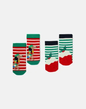 Neat Feet 2 Pack Of Socks - Pudding | Joules