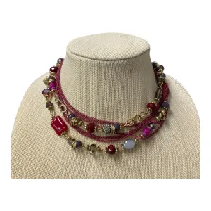 Necklace Layered  In Red