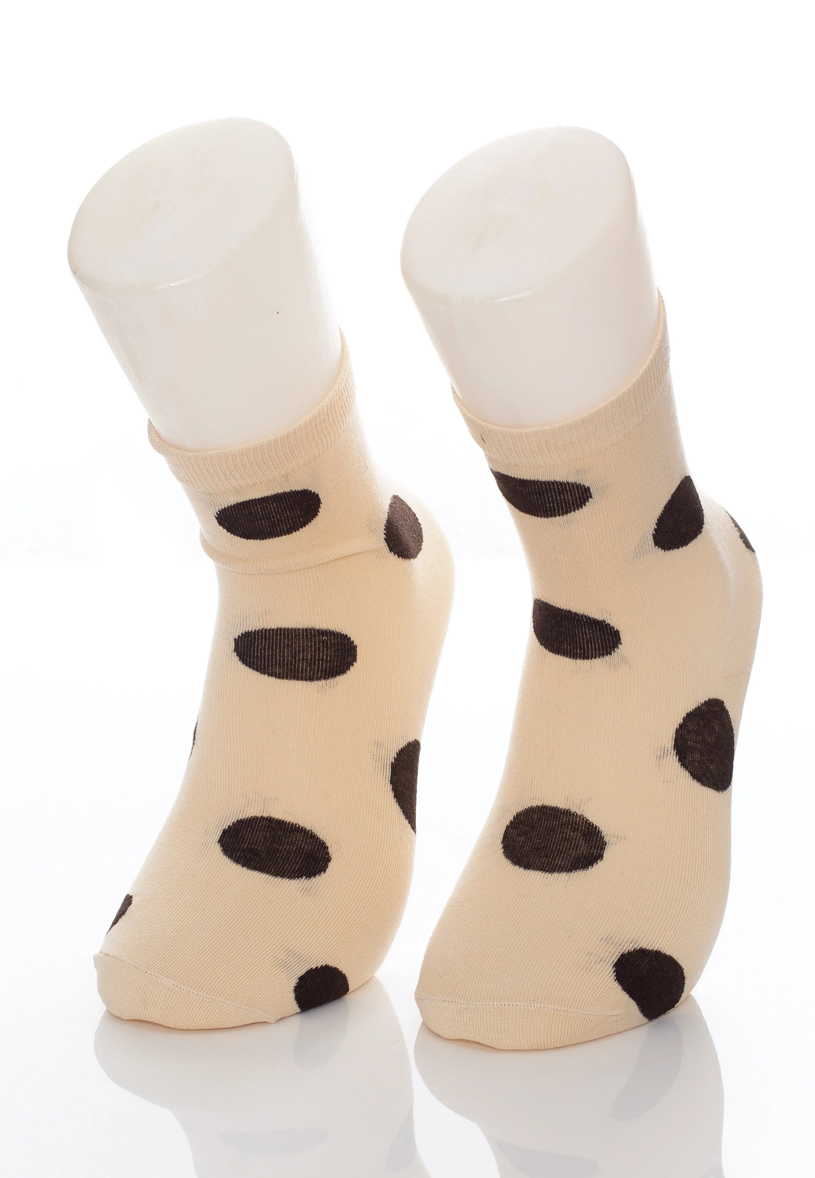 Pamela Mann - Polka Dot Cotton Ankle Beige/Black - Socks