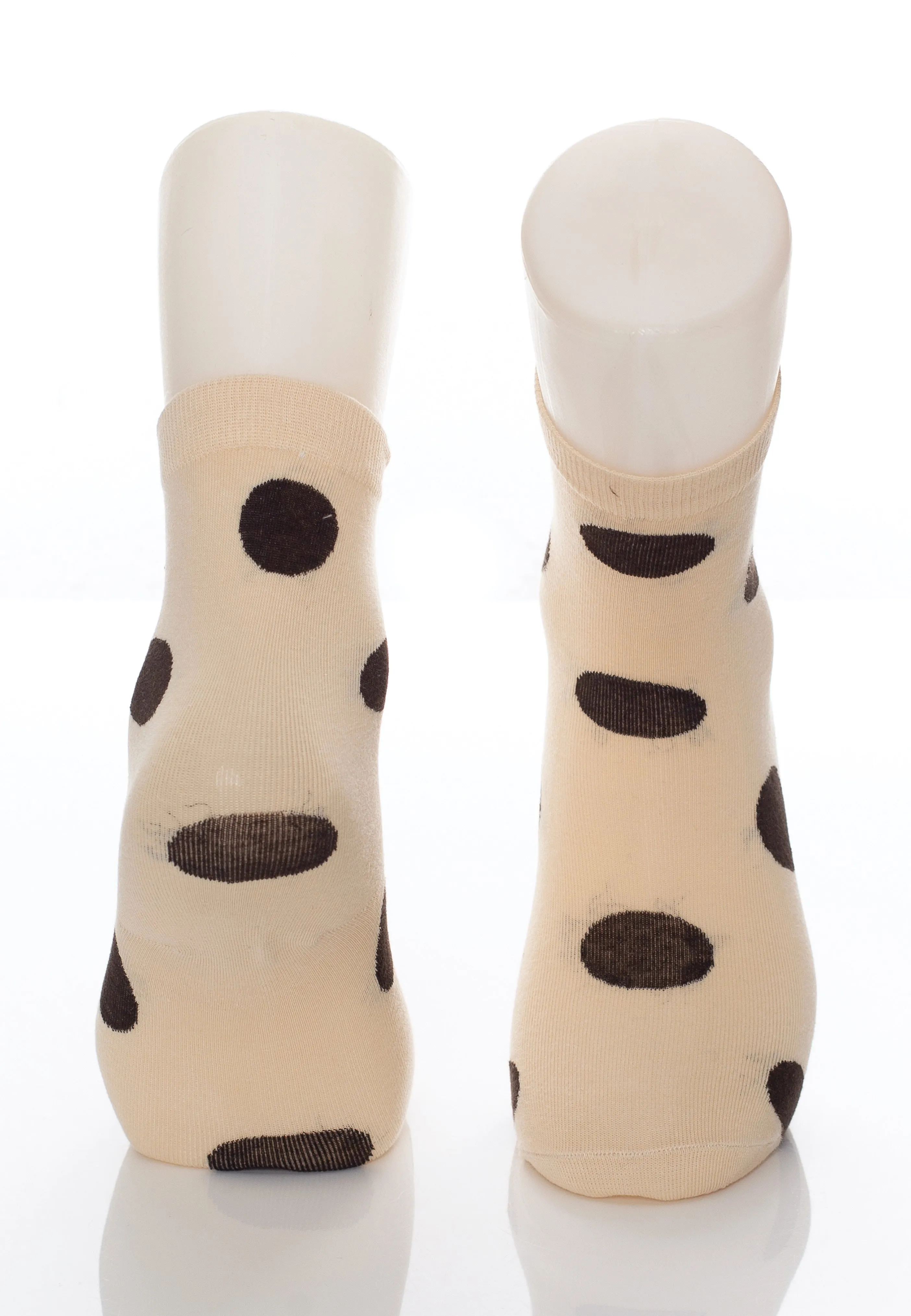 Pamela Mann - Polka Dot Cotton Ankle Beige/Black - Socks