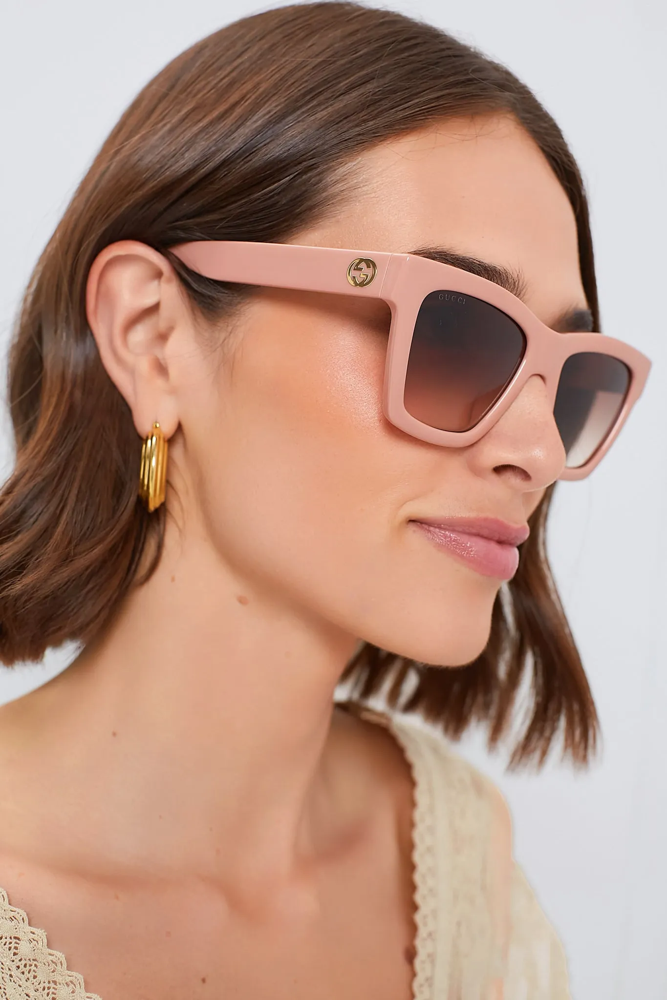 Pink Square Frame Sunglasses