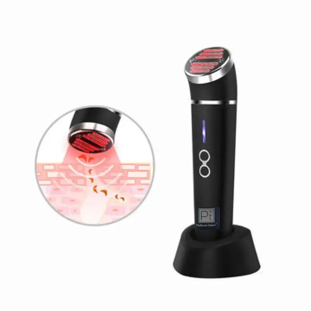 Platinum Silver Red  LED Light Therapy Facial Device