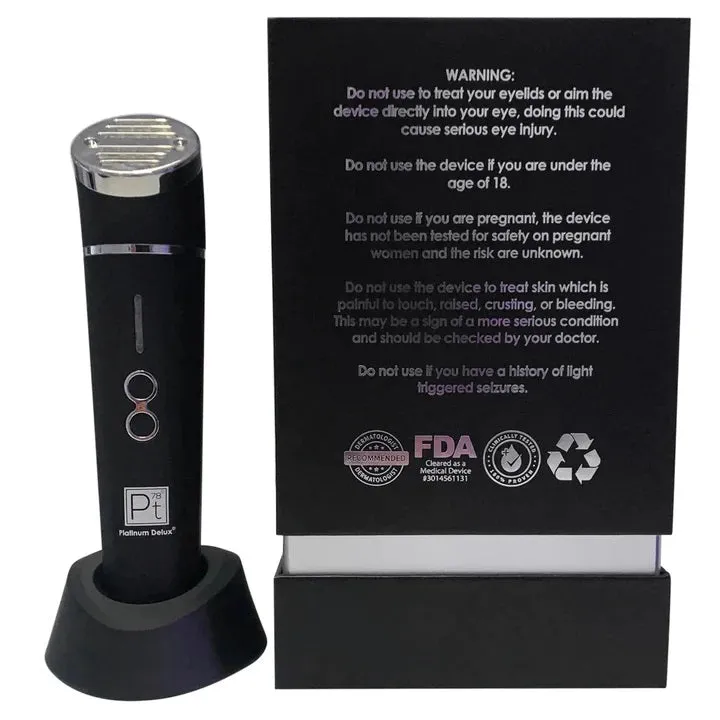 Platinum Silver Red  LED Light Therapy Facial Device