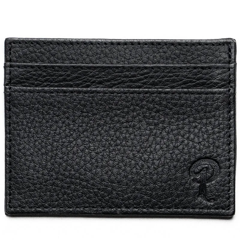 Politics Leather Card Holder - Black