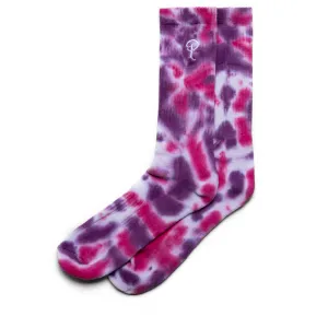 Politics Tie Dye P Logo Socks - Purple/Pink