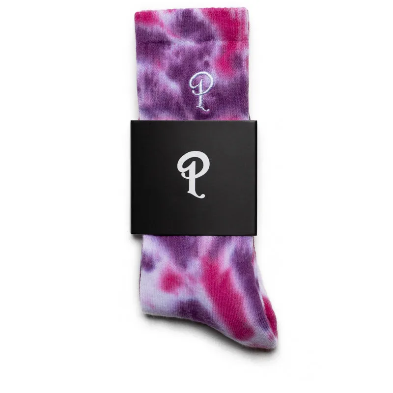 Politics Tie Dye P Logo Socks - Purple/Pink