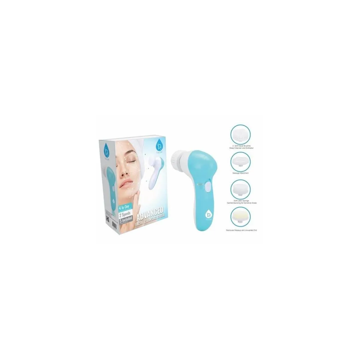 Pursonic FC110BE Facial Cleaner with 5 Attachments 2X&#44; Blue