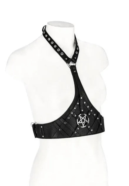 Restyle - Pentagram Waist With A Collar Black - Harness
