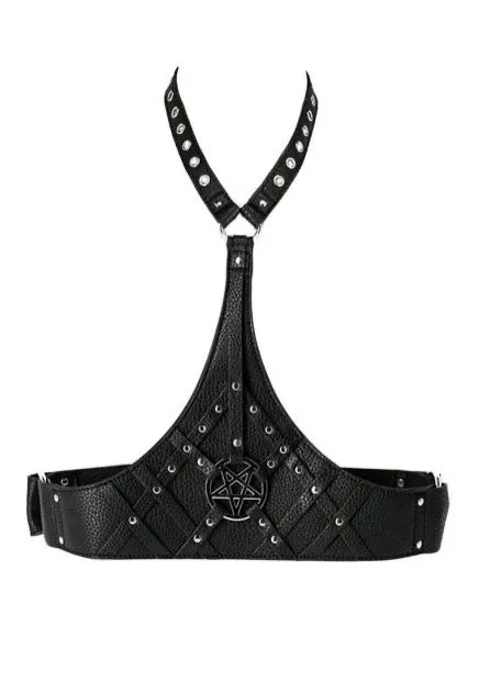 Restyle - Pentagram Waist With A Collar Black - Harness
