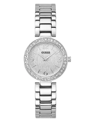 Rhinestone Silver-Tone Analog Watch