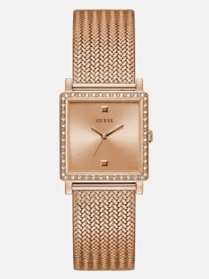 Rose Gold-Tone Mesh Analog Watch