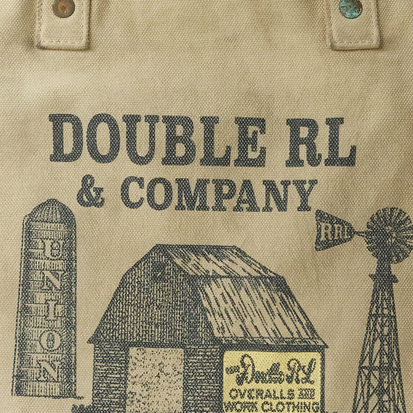 RRL by Ralph Lauren Logo Canvas Carpenter Tote Greige