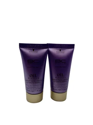 Schwarzkopf Bonacure Oil Miracle Restorative Shampoo 1 OZ Set of 2