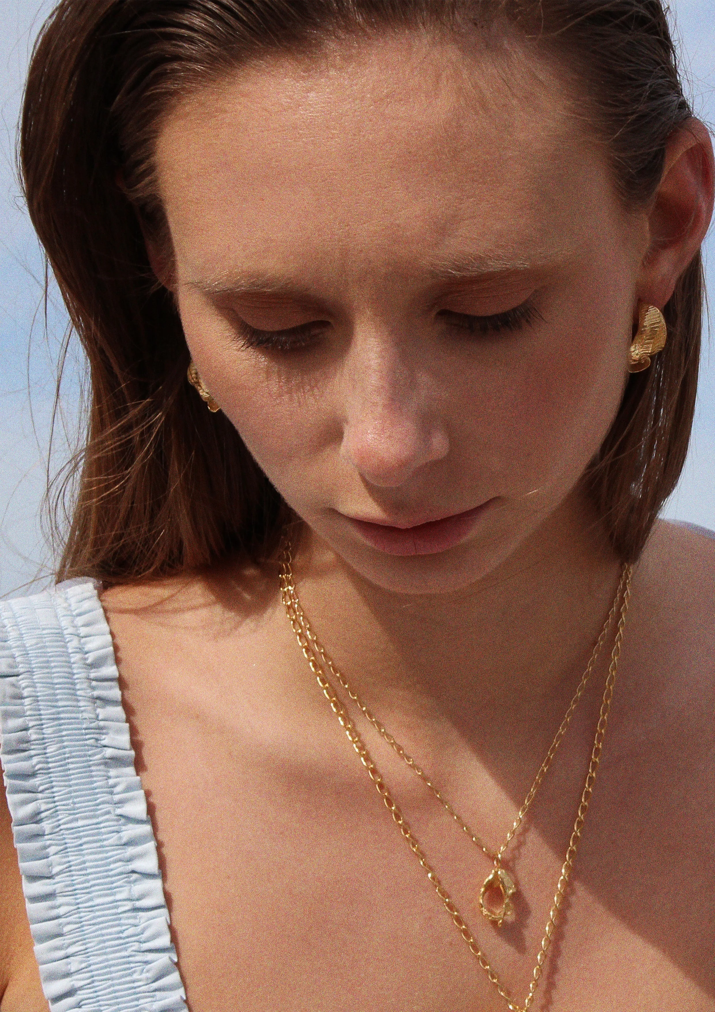 Small Textured Fragmented Shell Necklace