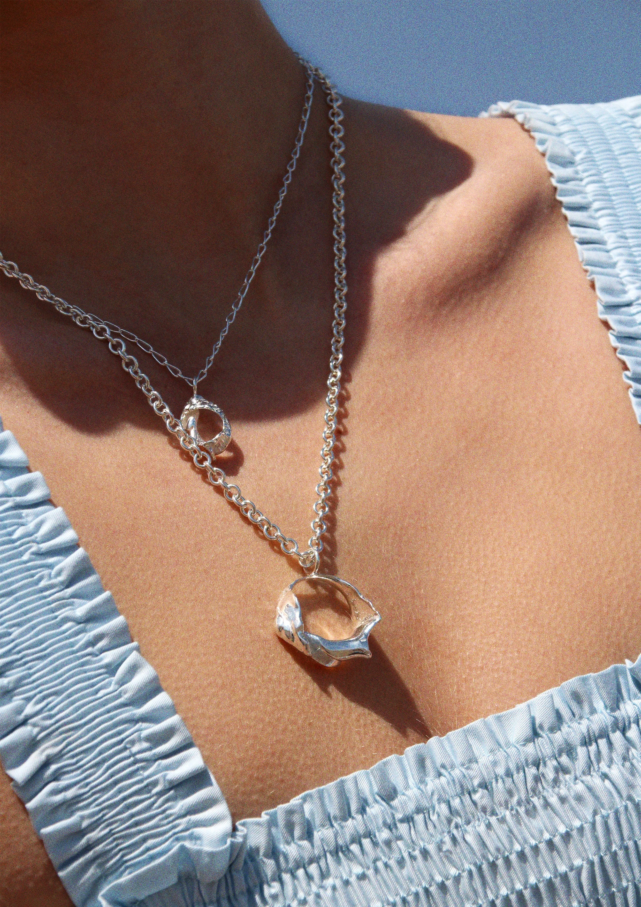 Small Textured Fragmented Shell Necklace