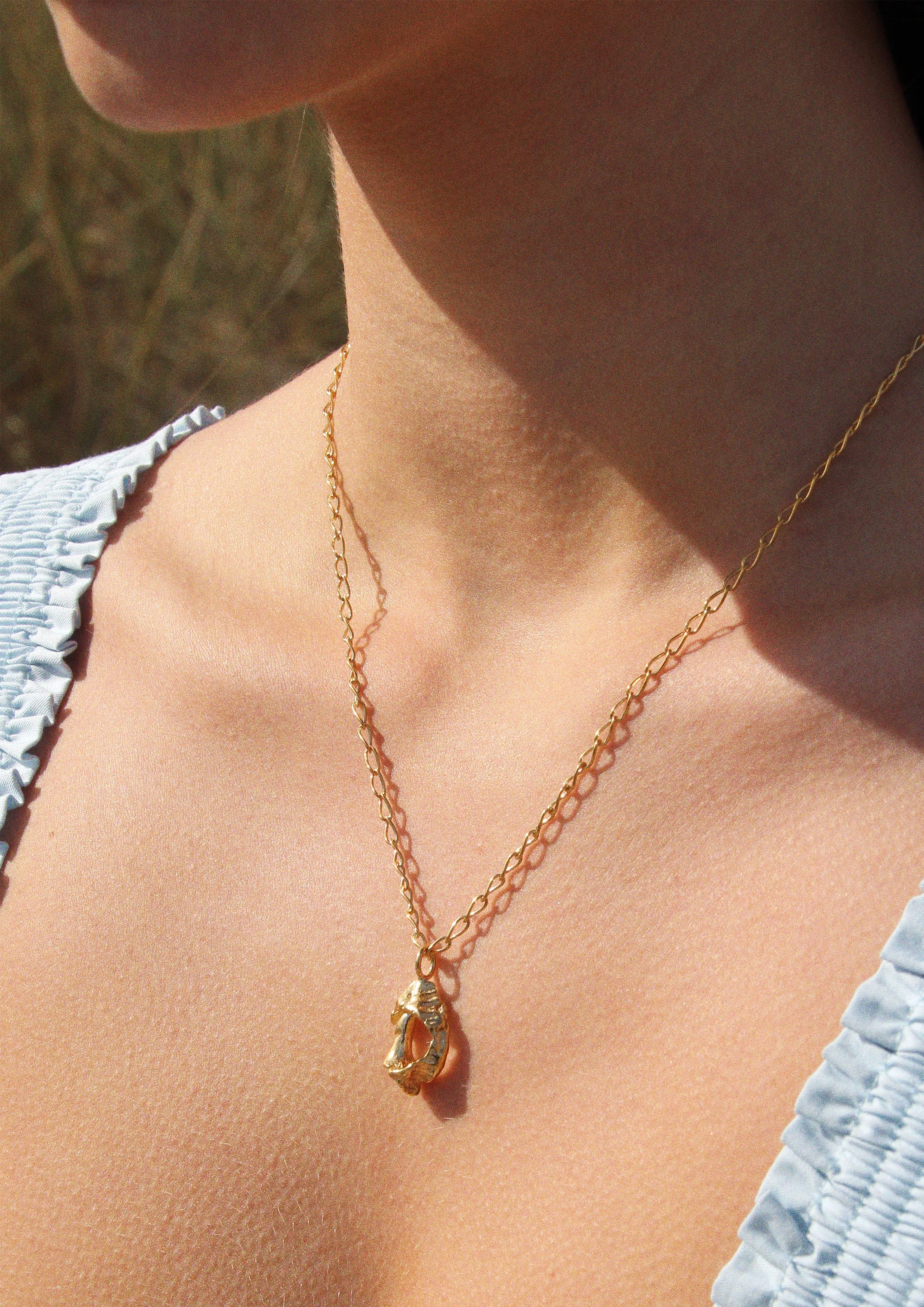 Small Textured Fragmented Shell Necklace
