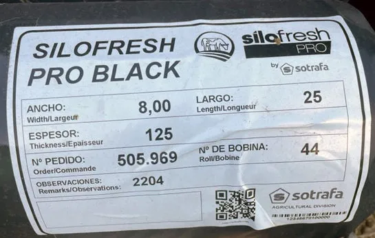 Sotrafa Silofresh Pro Black Silage Sheet 8m x 25m 500g