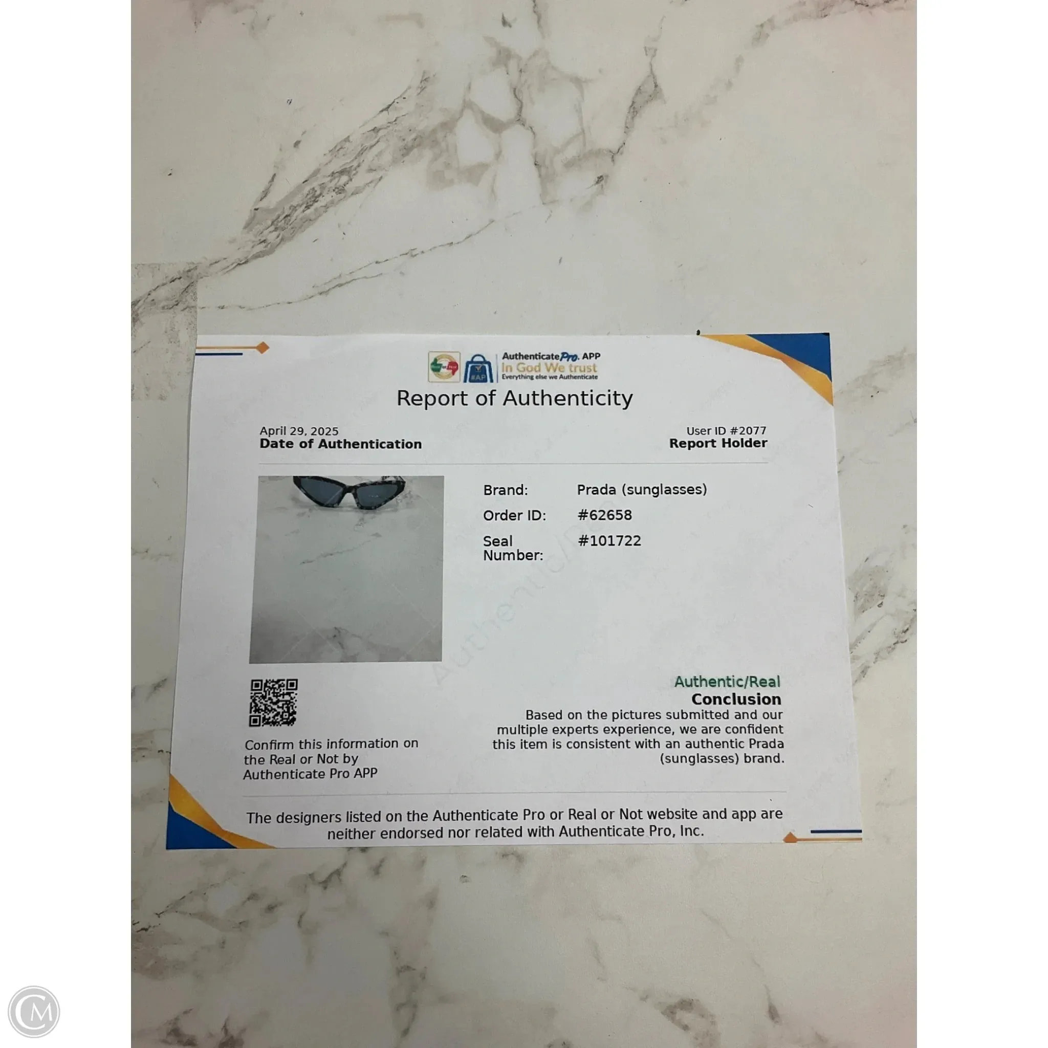 Sunglasses Luxury Designer By Prada, Size: Medium