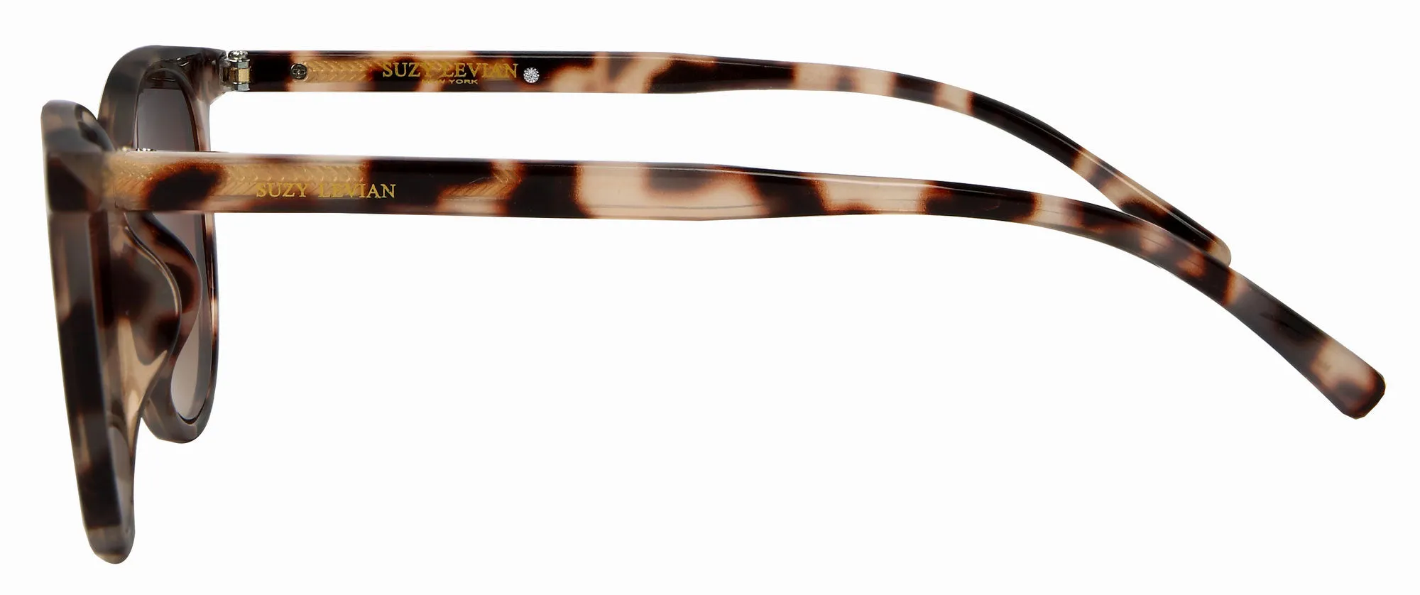 Suzy Levian Women's Brown Tortoise Square Lens Sunglasses