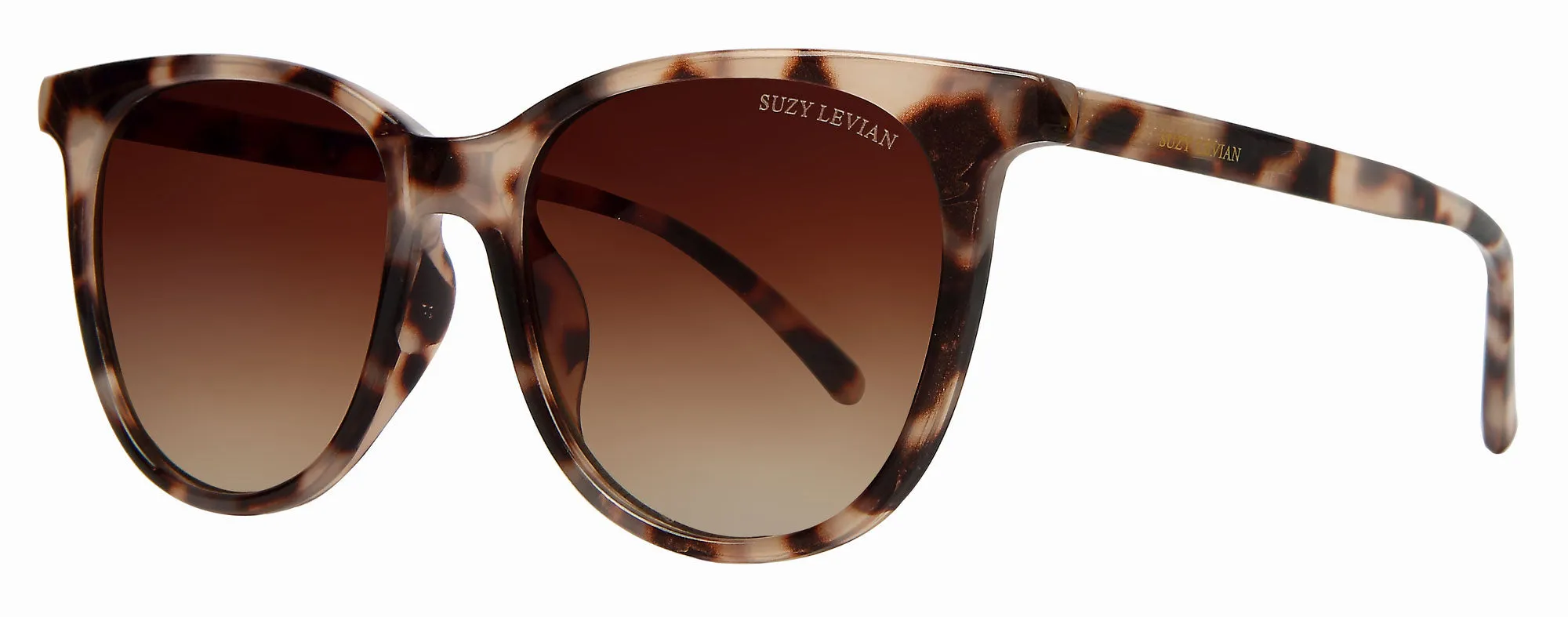 Suzy Levian Women's Brown Tortoise Square Lens Sunglasses