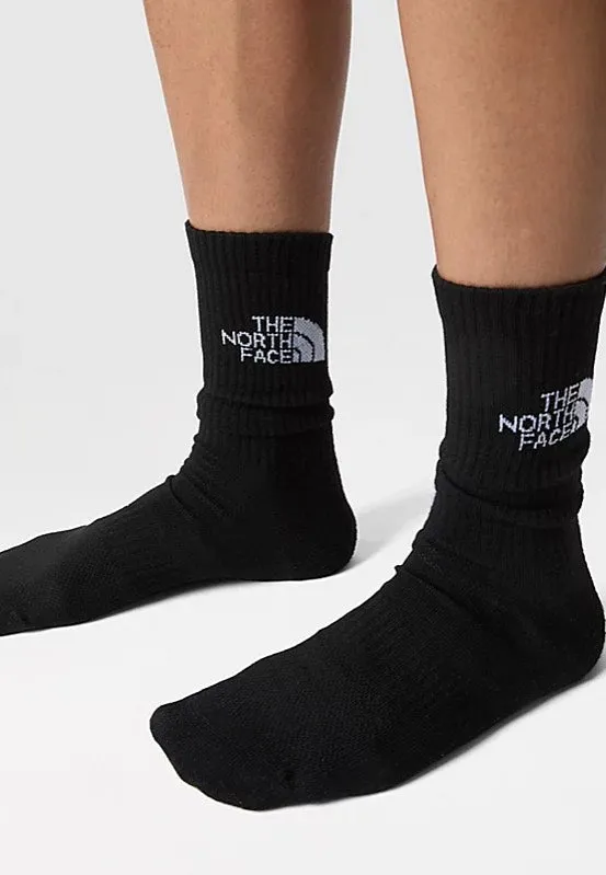 The North Face - Multi Sport Cush Crew Pack Of 3 Tnf Black - Socks