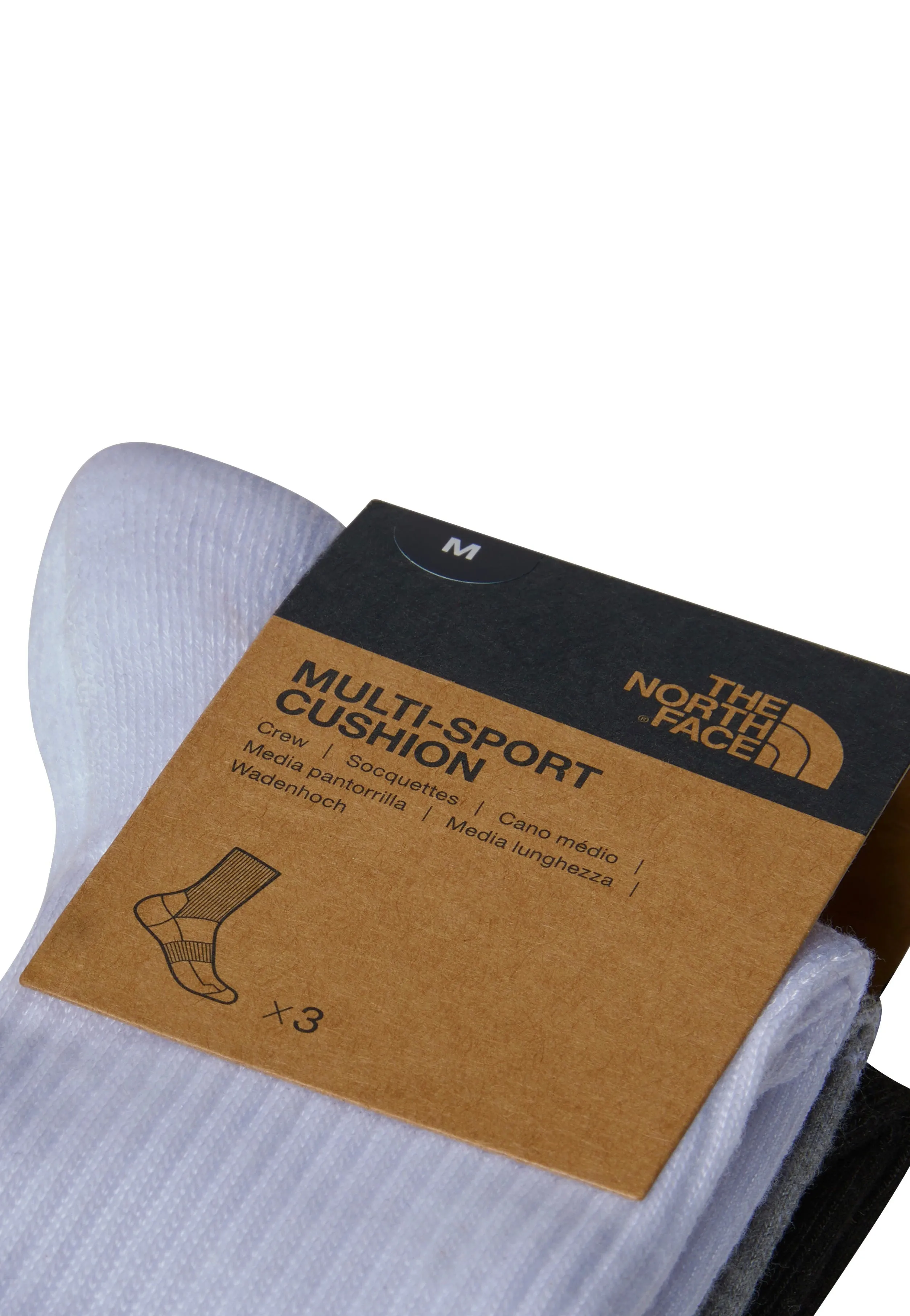 The North Face - Sport Cush Crew Sock Pack Of 3 Black Assorted - Socks