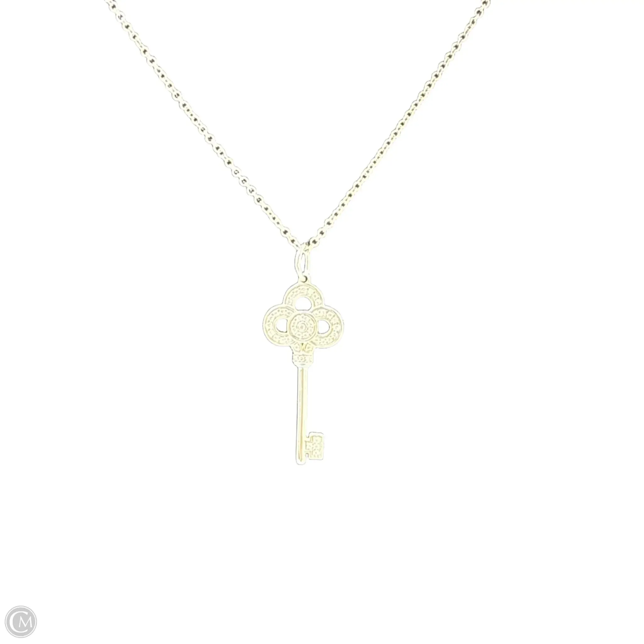 Tiffany & Company Luxury Crown Key 18K White Gold with Diamonds Necklace