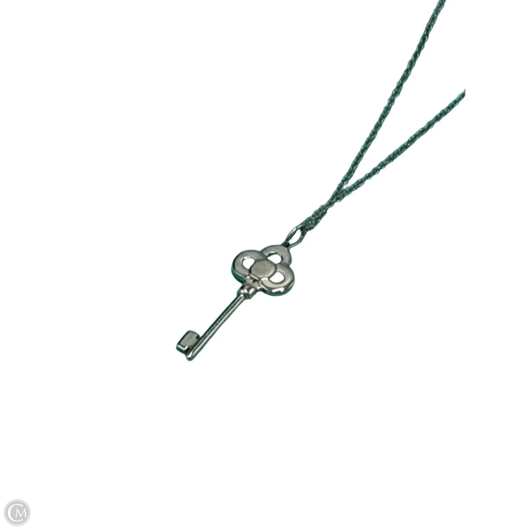 Tiffany & Company Luxury Crown Key 18K White Gold with Diamonds Necklace