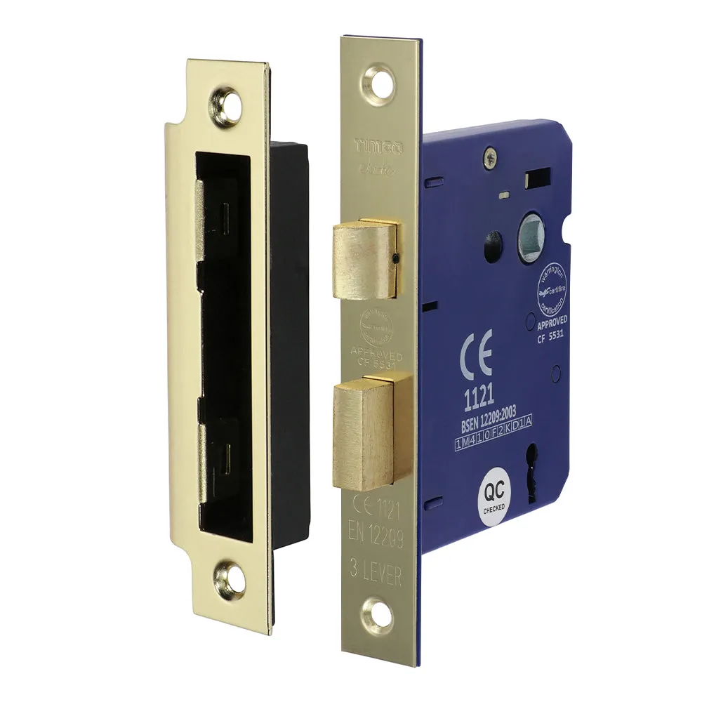 Timco 3 Lever Sashlock - Electro Brass