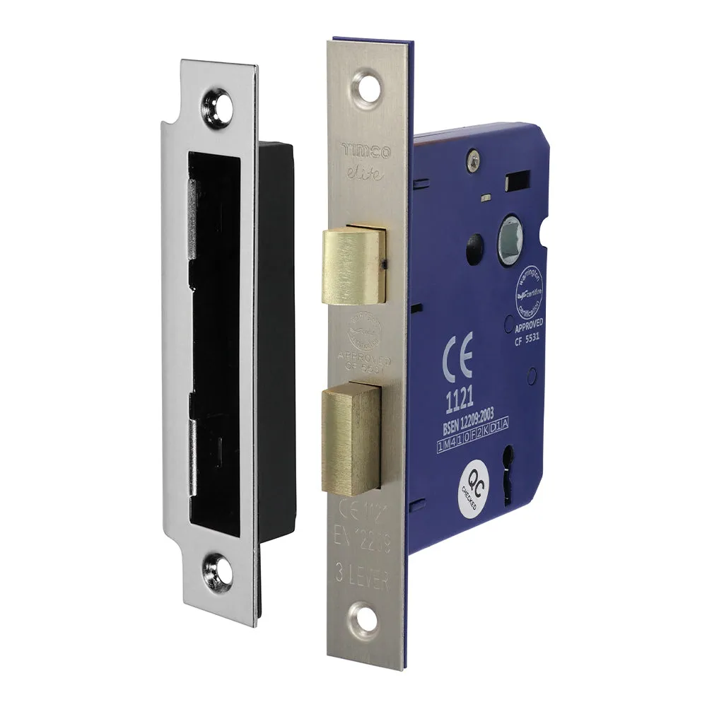 Timco 3 Lever Sashlock - Satin Nickel