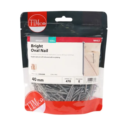 TIMco Bright Oval Nails 40mm