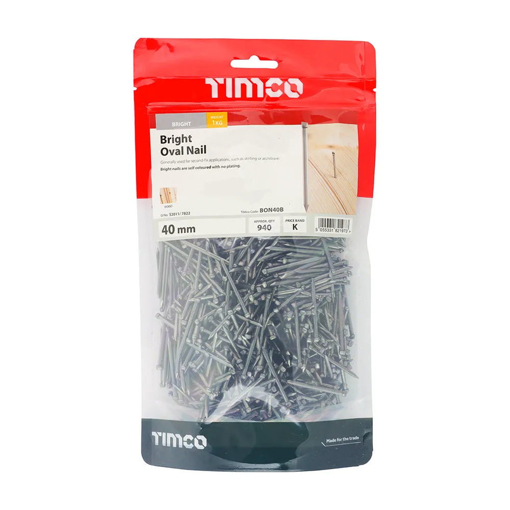 TIMco Bright Oval Nails 40mm