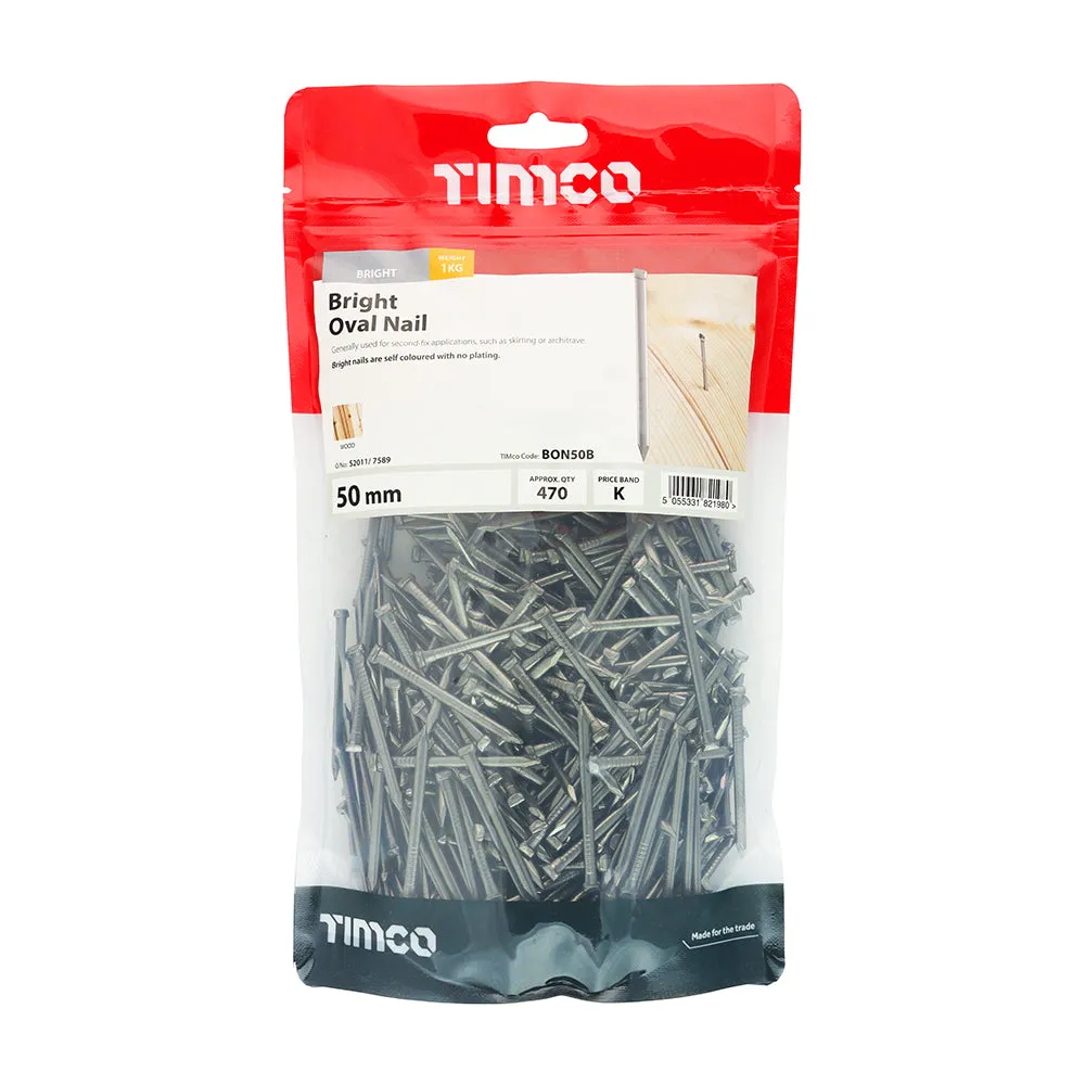 TIMco Bright Oval Nails 50mm