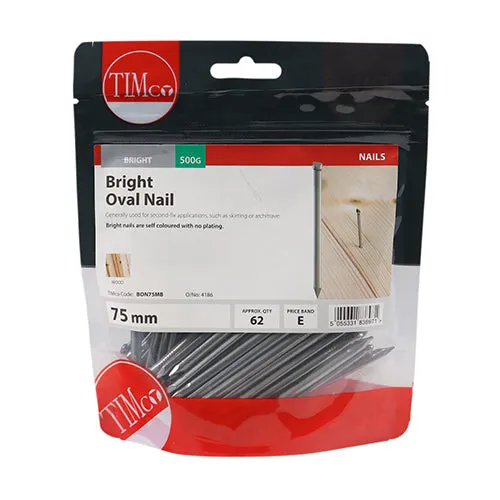 TIMco Bright Oval Nails 75mm