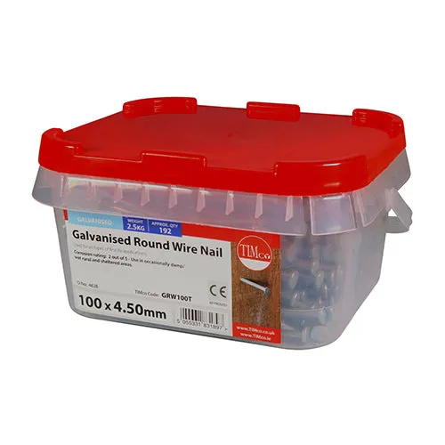 TIMco Galvanised Round Wire Nail 100mm