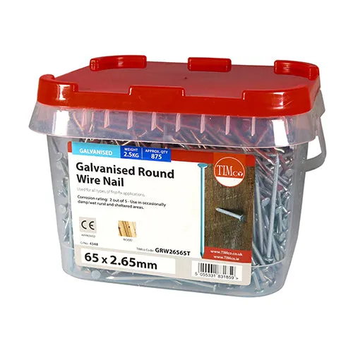 TIMco Galvanised Round Wire Nail 65mm
