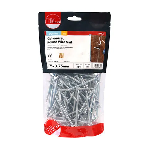 TIMco Galvanised Round Wire Nail 75mm